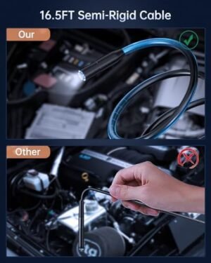 Cámara de Inspección Endoscopio, AOPICK 4.3'' Pantalla IPS 1080P HD Cámara de Inspección Boroscopio con 8 Luces LED, Cámara de Drenaje de Mano, IP67 Impermeable, 16.5ft Cable Semi-Rígido  Amazon.es Coche y moto - Imagen 7