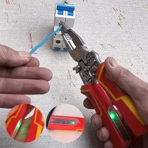 Alicates de pelado 8 en 1 con comprobador de tensión, acero al carbono, rojo, sin necesidad de montaje - Imagen 3